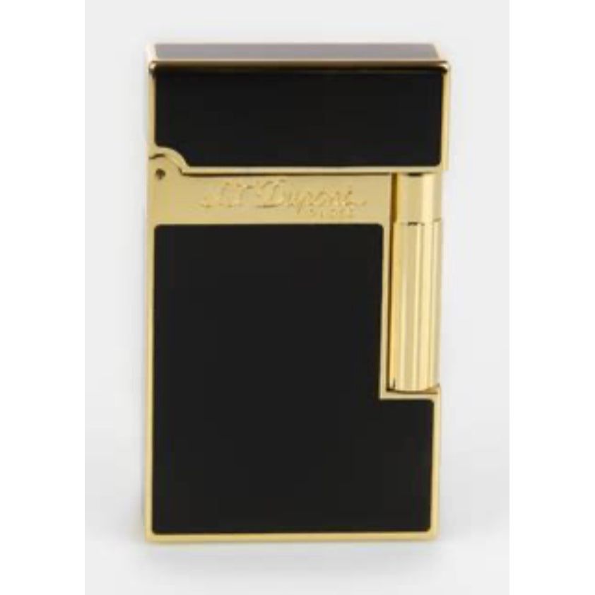 S.T. Dupont Ligne 2 Lighter, Lacquer, Gold trim, Black, 016884 Perfect Ping Free Shipping