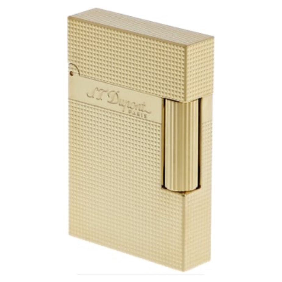 S.T. Dupont Ligne 2 Small Micro Diamond Lighter, Palladium, Gold Plated, C18692 Perfect Ping