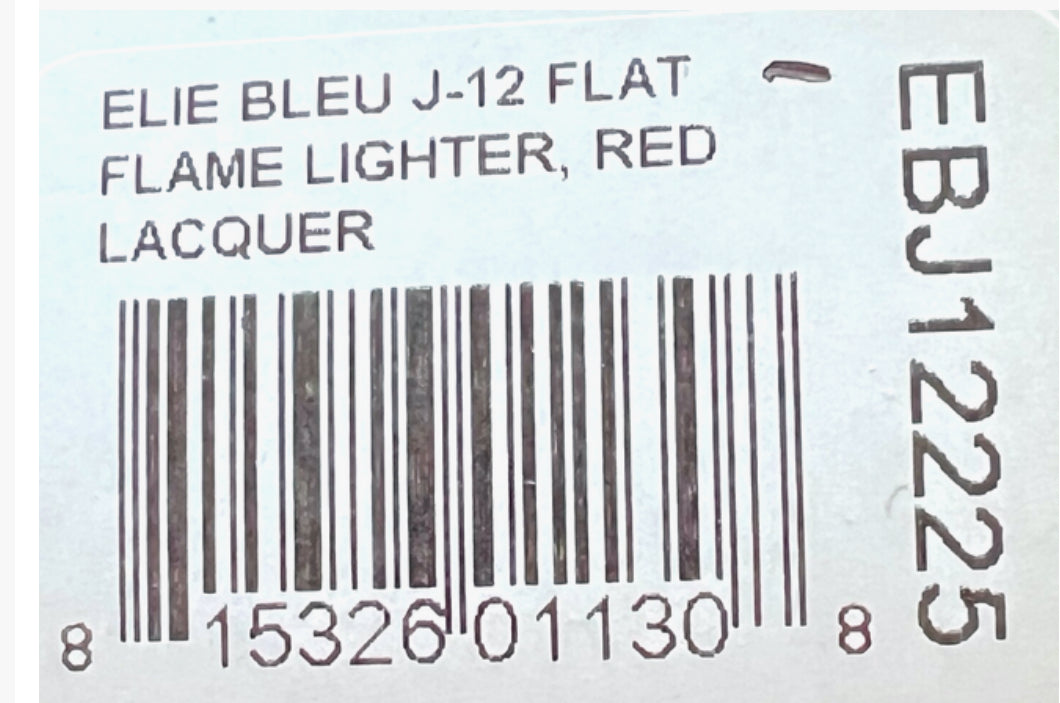ELIE BLEU MONOCHR Elie Bleu J-12 Wide Plano Jet Flame Lighter Red Finish, EBJ12225, New In Box