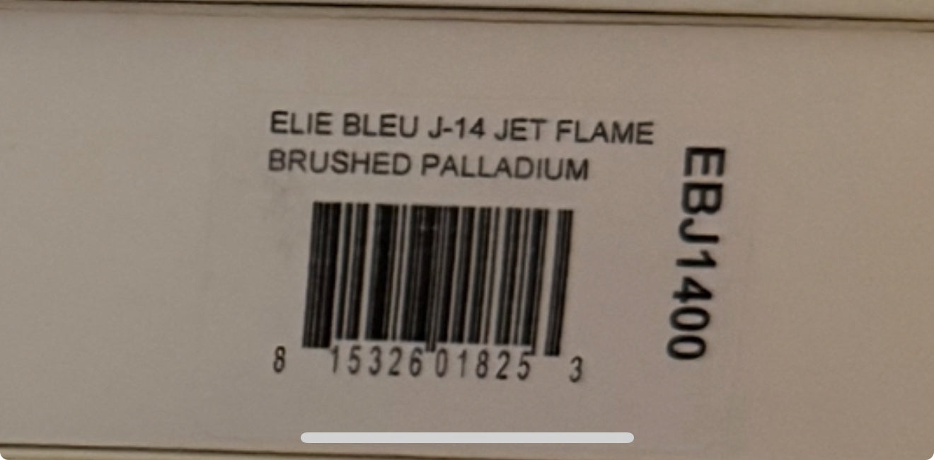 Elie Bleu J-14, Brushed Palladium Jet Flame Lighter, EBJ1400, New In Box