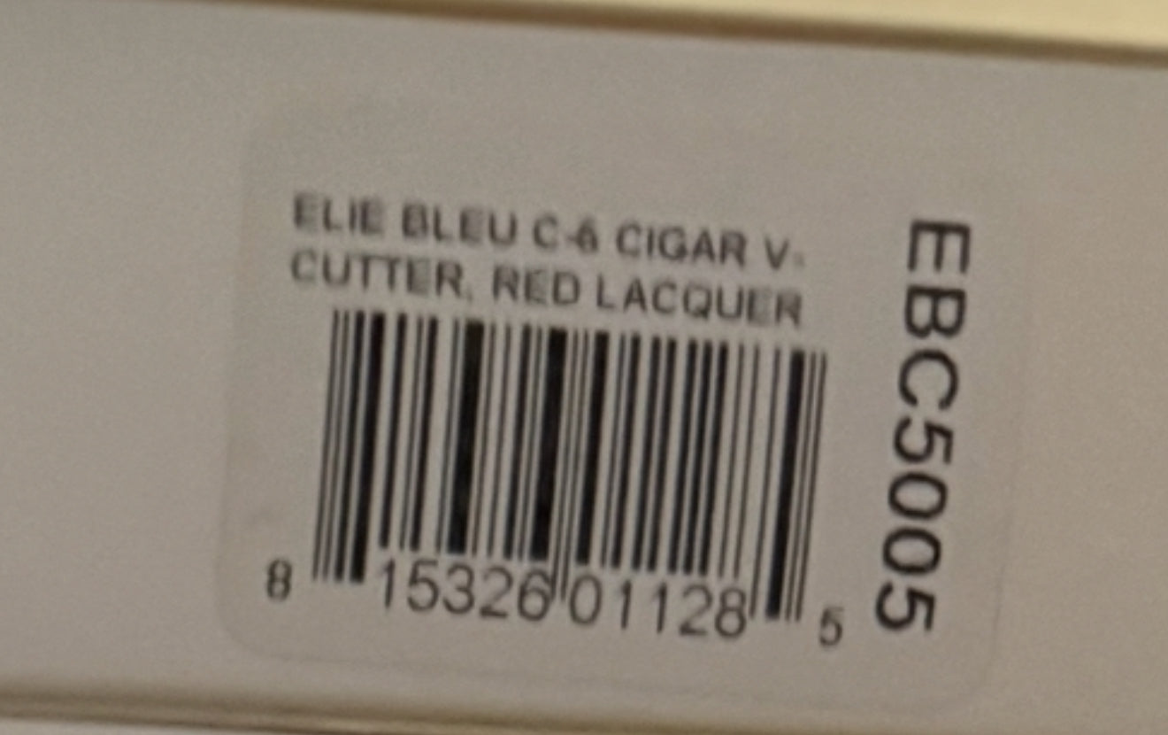 ELIE BLEU C-6 CIGAR V CUTTER, RED LACQUER EBC5005