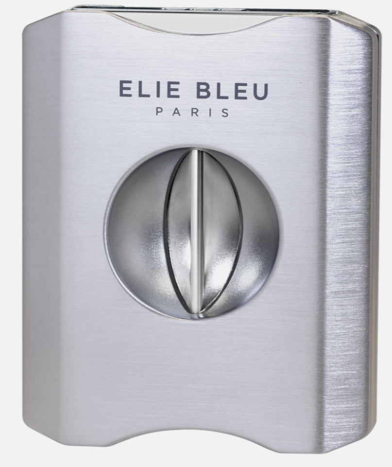 Elie Bleu C-5 V-Cut Cigar Cutter, Brushed Silver Finish, EBC5000, New In Box