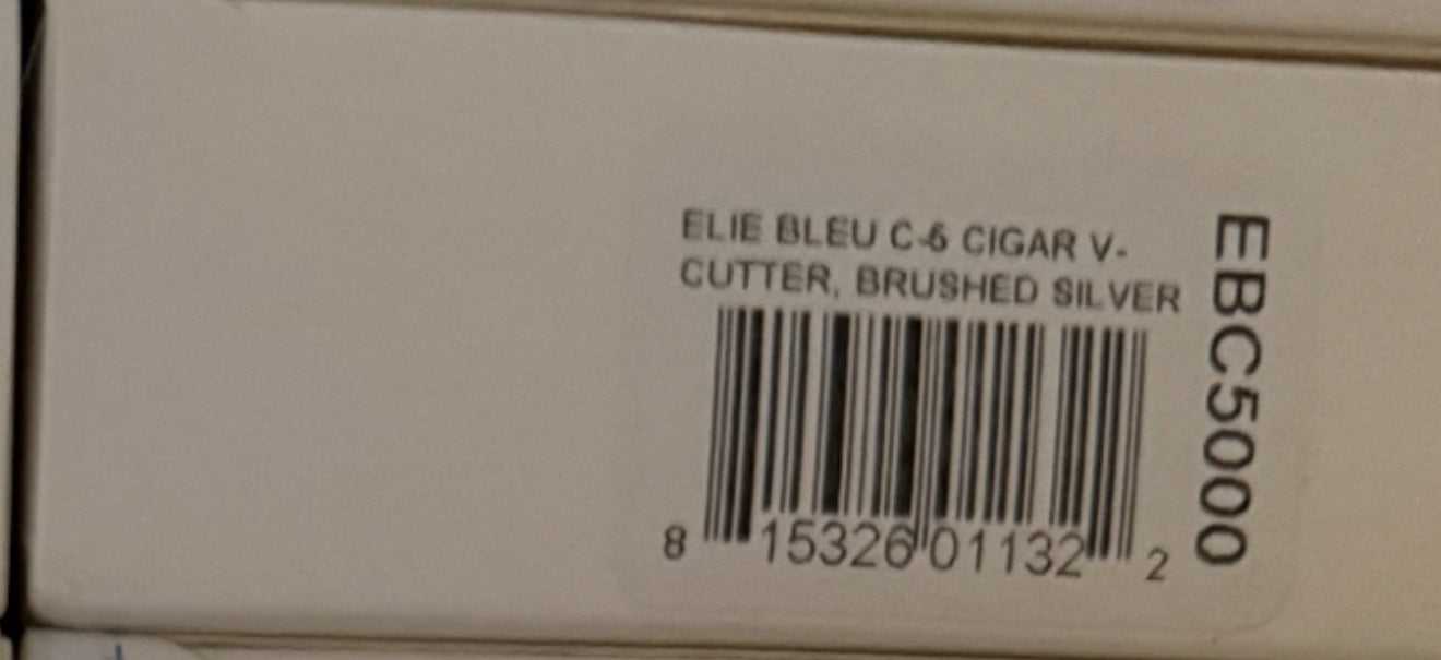 Elie Bleu C-5 V-Cut Cigar Cutter, Brushed Silver Finish, EBC5000, New In Box