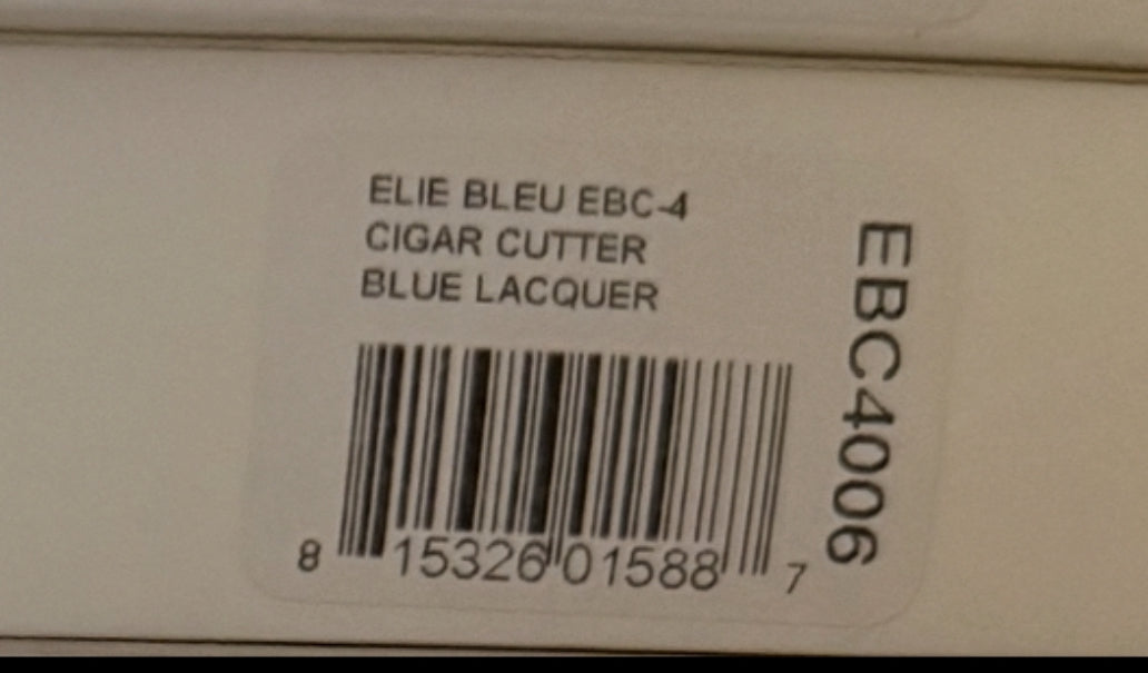 Elie Bleu Slide Button Cigar Cutter, Blue Lacquer Finish, EBC4006, New In Box