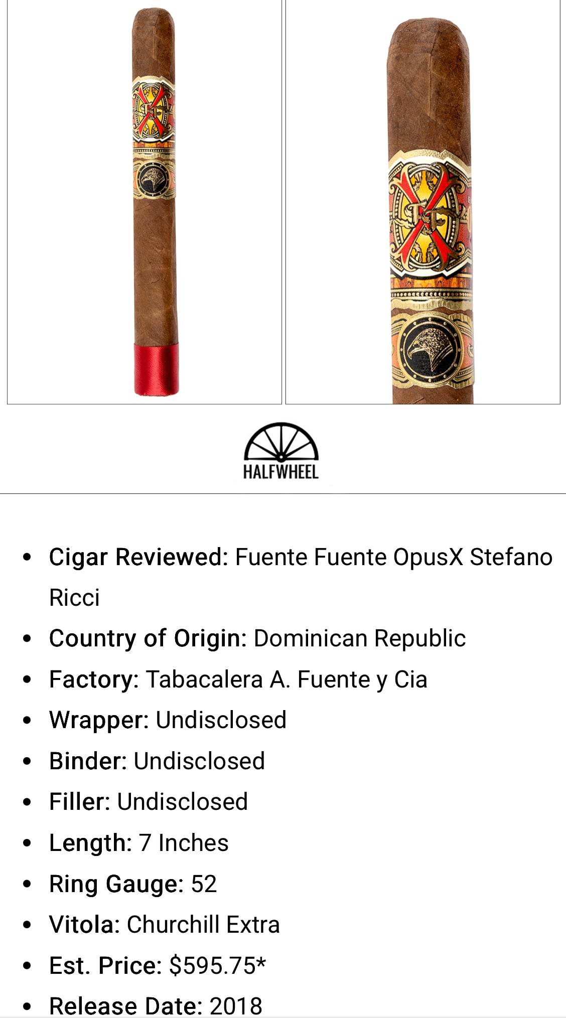 0042 Arturo Fuente Stefano Ricci Specialty Opus X SR 2023 Pack Of Five Cigars