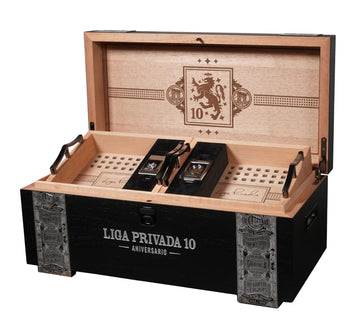 0057 Drew Estate Liga 10 biometric 100ct humidor W/ S.T. Dupont Lighter and Cutter