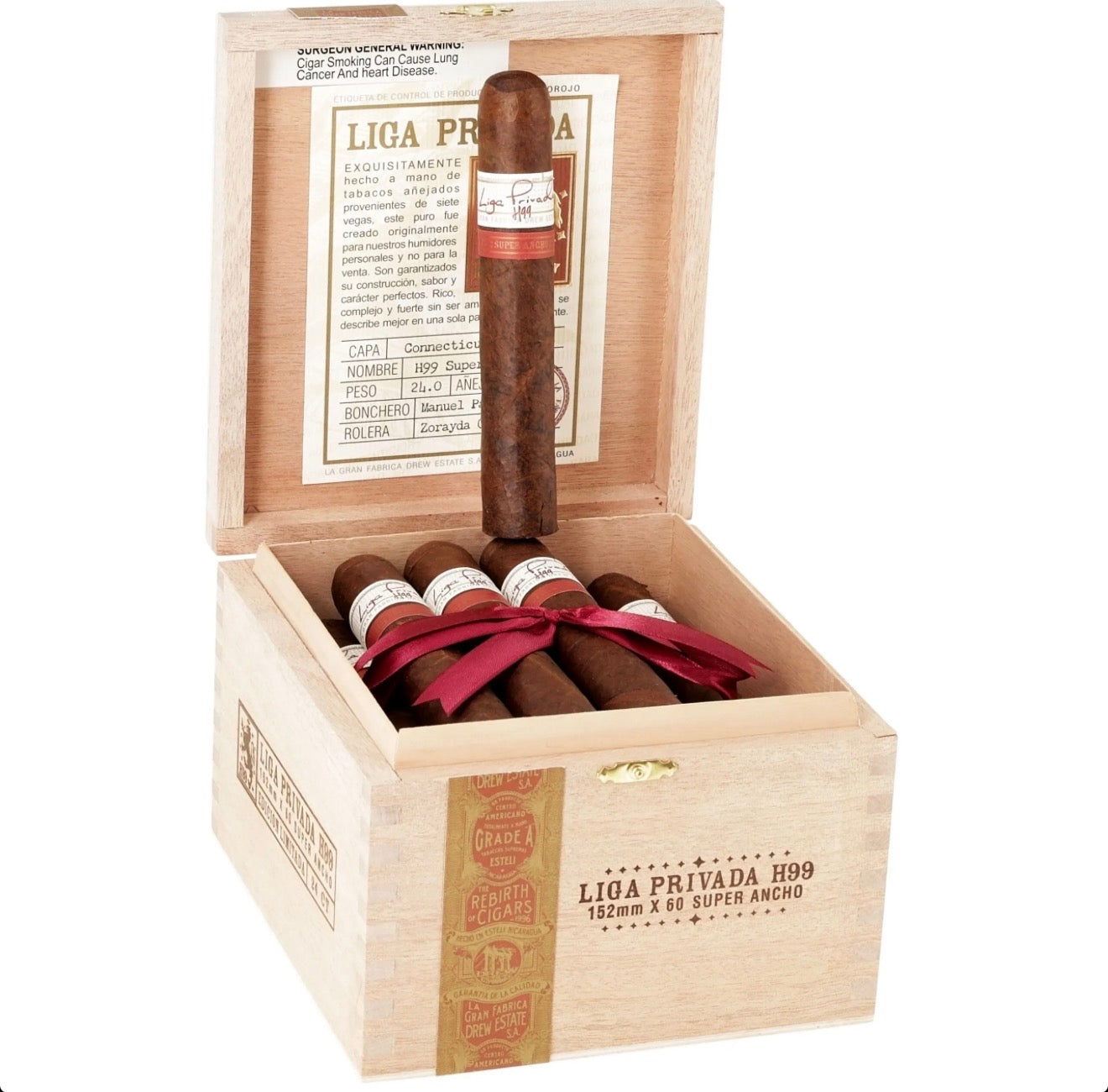 DREW ESTATE LIGA PRIVADA H99 SUPER ANCHO (GORDO) 6X60 BOX OF 24 CIGARS