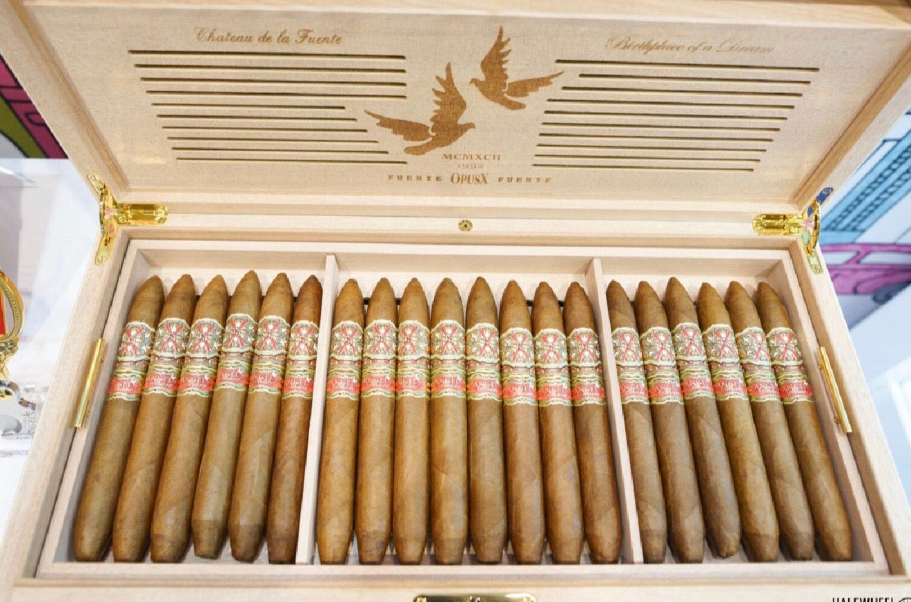 Arturo Fuente Elie Bleu OpusX Angel’s Share “ Red Sycamore “ Humidor + 60 Limited Release “Stairway To Heaven” Cigars