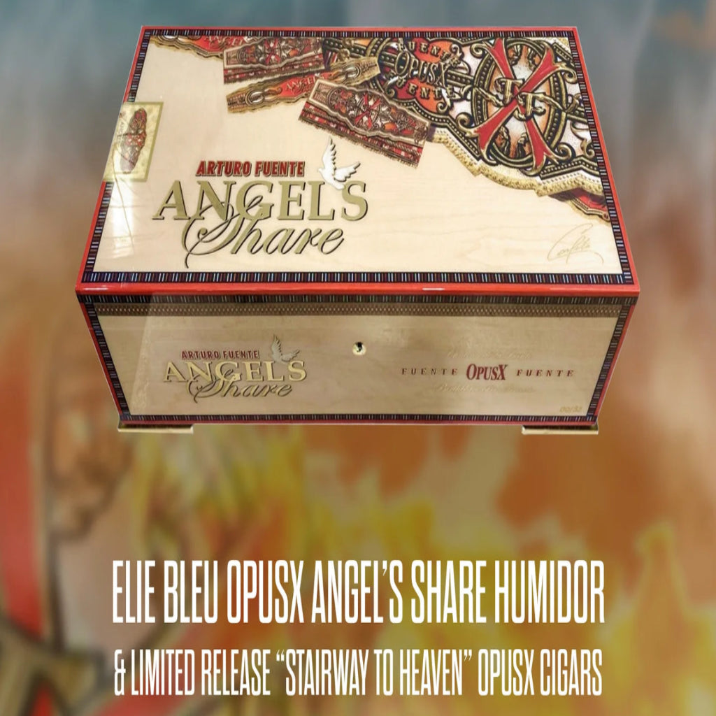 ELIE BLEU OPUSX ANGEL’S SHARE HUMIDOR + 60 LIMITED RELEASE “STAIRWAY TO HEAVEN” OPUSX CIGARS PLUS FREE GIFT SET