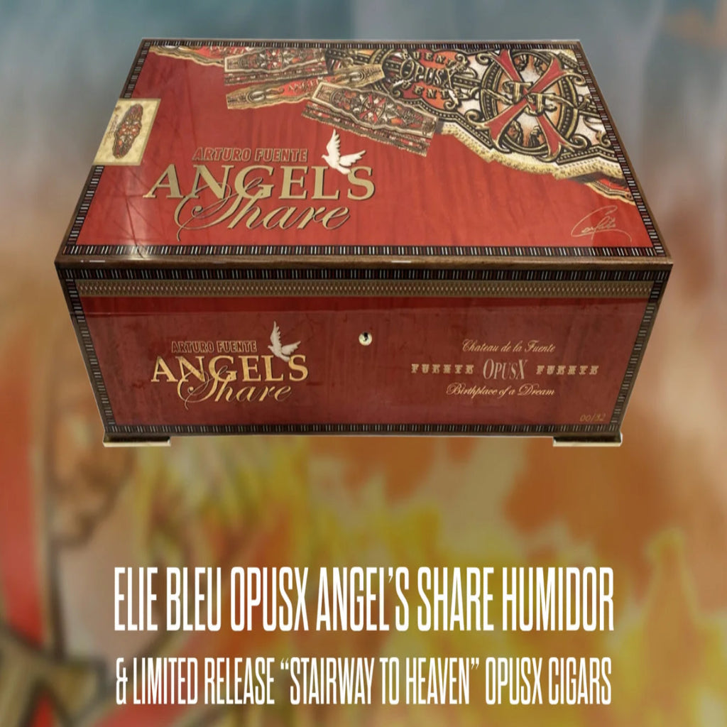 ELIE BLEU OPUSX ANGEL’S SHARE HUMIDOR + 60 LIMITED RELEASE “STAIRWAY TO HEAVEN” OPUSX CIGARS PLUS FREE GIFT SET